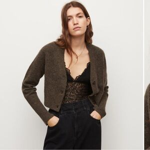 All saints wick cardigan in khaki green